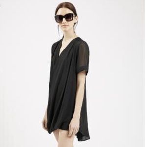 Topshop Black Drape Dress